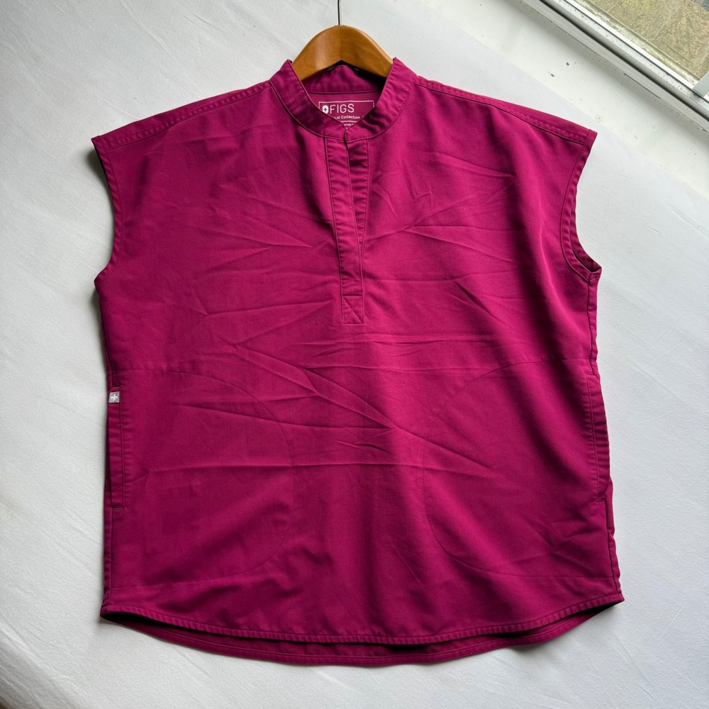 FIGS Technical Collection Scrub Top Magenta Pink Sleeveless Small Nursing Clinic